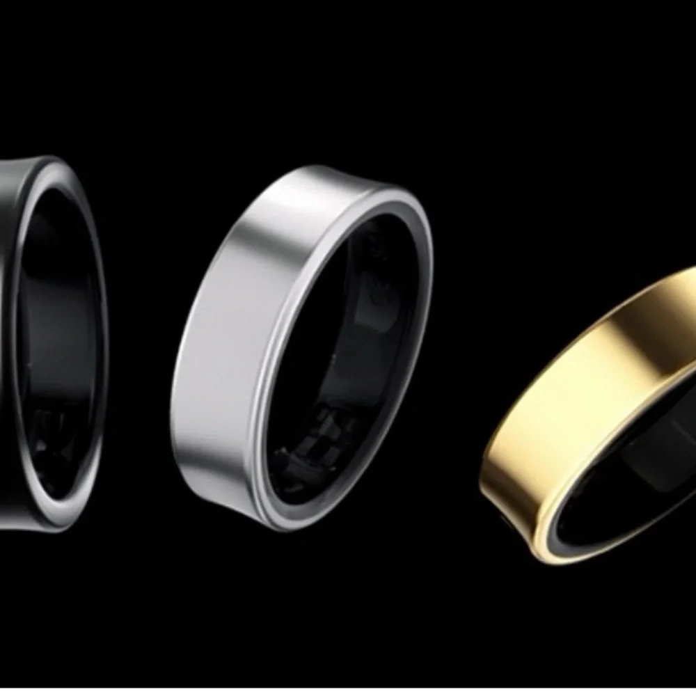 Smart Ring with Gold or Black Band Works With Both IPhone and Android.